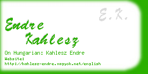 endre kahlesz business card